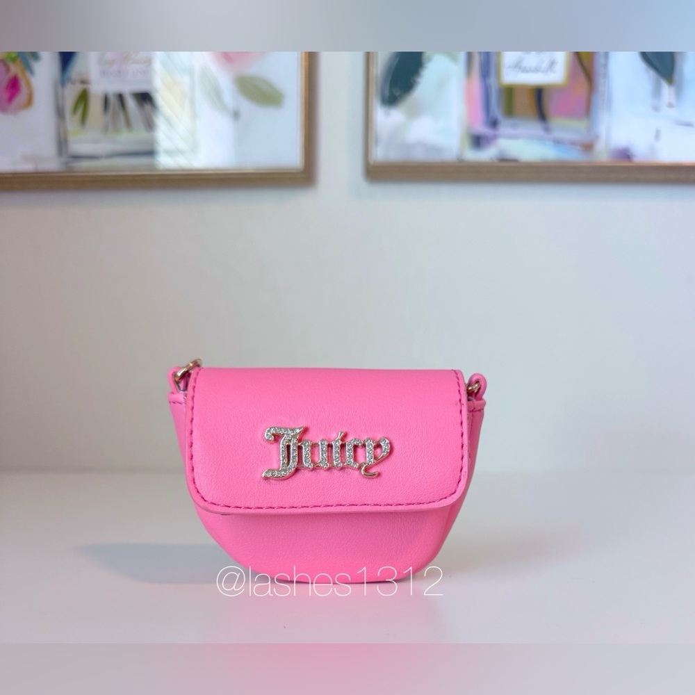 JUICY COUTURE Purse Taking the Lead Mini Crossbody Tote Bag  w/ Pouch - Pink - Picture 7 of 9